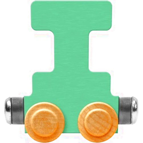 Maple Landmark NameTrain Pastel Letter Car I - Made in USA (Green)