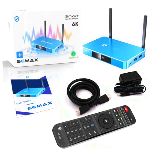 Generic Latest S6 Max Bundle Box 2024 Fully, 4GB RAM+64GB Storage Smart TV Box with Voice Remote & Time Shift, Premium 6K HDMI, Easy Setup Guide (Parental Control Time Included)