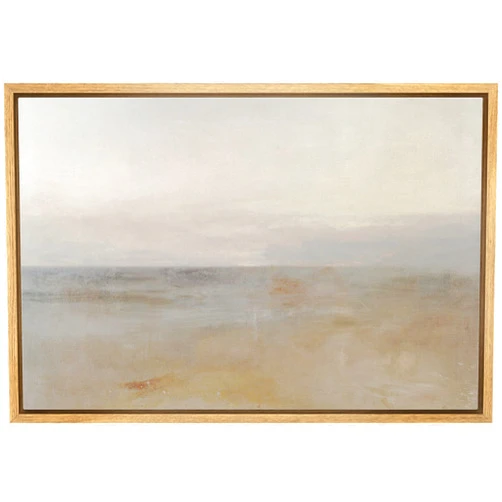 SIGNLEADER Framed Canvas Print Wall Art Pastel Watercolor Brown Sky Landscape Abstract Shapes Illustrations Modern Art Decorative Minimal Relax/Calm for Living Room, Bedroom, Office - 24