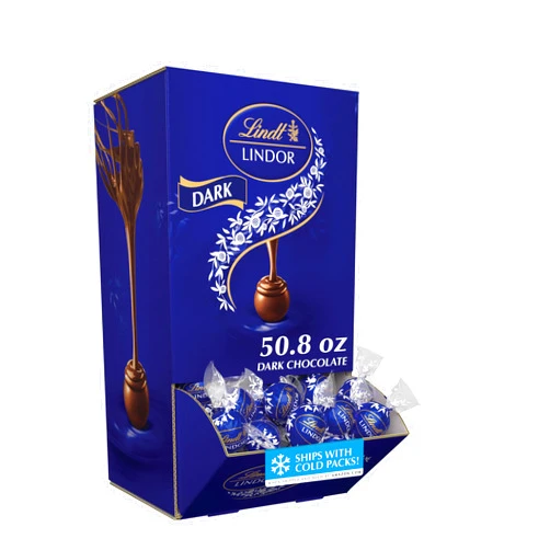 Lindt LINDOR Dark Chocolate Candy Truffles, Chocolates with Smooth, Melting Truffle Center, 50.8 oz., 120 Count