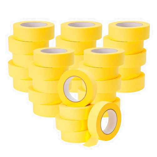 Lichamp 30-Pack Automotive Refinish Masking Tape Yellow 36mm x 55m, Cars Vehicles Auto Body Paint Tape, Automotive Painters Tape Bulk Set 1.4-inch x 180-foot x 30 Rolls (1800 Total Yards)