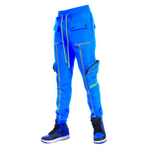 SCREENSHOT Mens Hip Hop Premium Multifunctional Utility Nylon Cargo Pants - Crisp Shell Fabric 3D Pockets Tapered Fit Bottoms