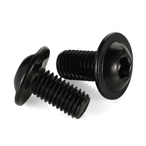 MewuDecor M6 x 12mm Flanged Button Head Socket Cap Screws, Black Oxide, Full Thread, Allen Socket Drive, 304 Stainless Steel, 25 PCS