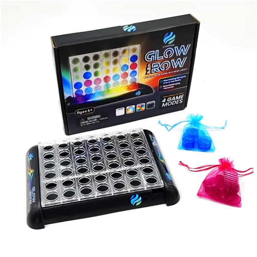 Glowsphere Glow in a Row Light-Up 4 in a Row Board Game, Strategy Games for Kids Ages 3 and Above, 2 Player Game, Perfect for Kids and Adults Family Game Night