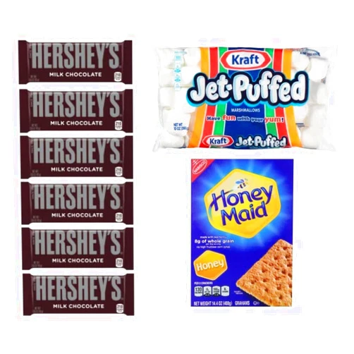 Generic Smores Kit - Hersheys Chocolate, Honey Maid Graham Crackers, Jet Puffed Marshmallows