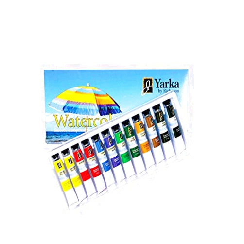 Yarka 33513 Non-Toxic Watercolor Paint Set, 7.5 mL Tube, Assorted Bright Color (Pack of 12)