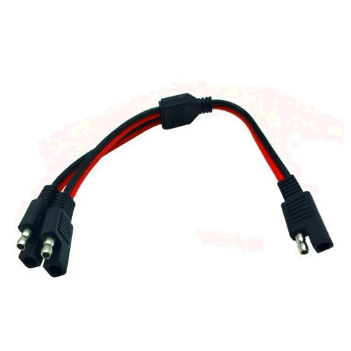 Halokny SAE Splitter Cable, 14AWG SAE 1 to 2 DC Power Automotive Y Splitter Extension Cable for Automobile and Solar Panel (1Ft/30cm)