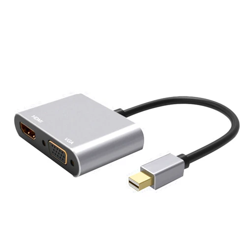 Generic Mini DisplayPort to HDMI VGA 4K/1080P Converter Adapter for PC/Notebook/Laptop, Silver