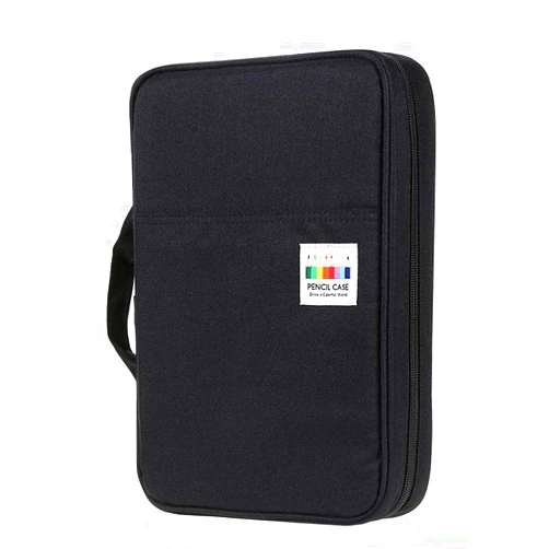 BTSKY Portable Colored Pencil Case - Colored Pencil Organizer Holds 166 Pencils or 112 Gel Pens Large Capacity Zippered Pencil Holder Gel pens (Black)