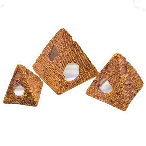 LOOPIG 3pcs x Egyptian Aquarium Decoration Fish Tank Resin Ornament Pyramid Decor Hide Hideout