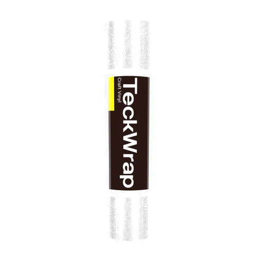 TECKWRAP Glitter Vinyl Shimmer Adhesive Craft Vinyl, 1ft x 5ft Roll - Permanent Glitter Vinyl for Craft Cutting Machines - Ideal for Scrap-Booking, Decals, DIY Projects, Home Decor, Silver