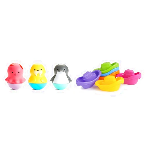 Munchkin® Bath Bobbers Marine Toy Set and Little Boat Train Bath Toy 6 Piece Set