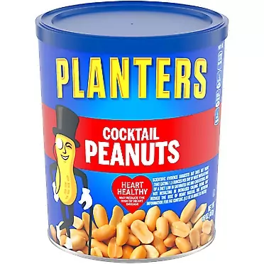 PLANTERS Salted Cocktail Peanuts, 16 oz. Resealable Jar - Cholesterol Free Heart Healthy Snack - A Good Source of Essential Nutrients - Premium Quality Peanuts - Kosher salted (Pack of 1)