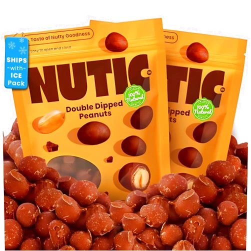 Nutic Milk Chocolate Covered Peanuts - 2 Lb. Double Dipped Premium Gourmet Milk Chocolate Peanuts Perfect for Snacks & Gifts, Made in USA - (Pack of 1)
