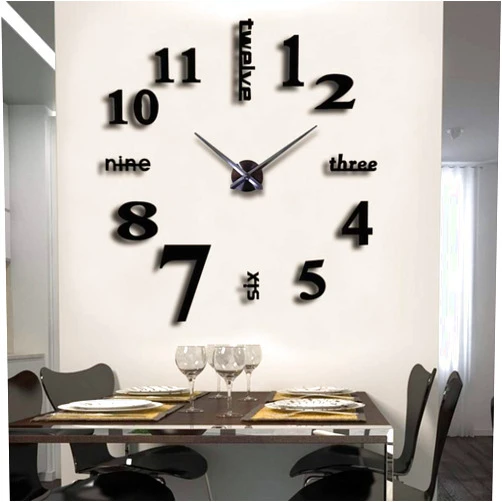 FASHION in THE CITY Large Frameless 3D DIY Mirror Surface Wall Clocks Modern Design for Living Room Bedroom Home Office Kids Room Hotel Coffee Hall Bar Wall Decoration