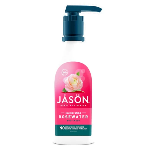 JASON Rosewater Invigorating Body Wash, For a Gentle Feeling Clean, 30 Fluid Ounces