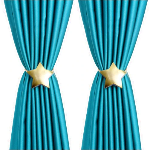 YING CHIC HCY 1Pair Lovely Star Magnetic Curtain Tiebacks Curtain Buckle Decorative Rope Drapes Holder (Bronze)