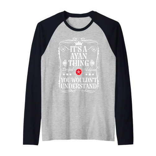 Funny Vintage Ayan Name T-Shirts And Gifts Ayan Name Its A Ayan Thing You Wouldn't Understand Raglan Baseball Tee