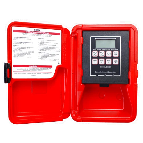 Cooper-Atkins SH66A-ONLY-E Multi-Temperature 3 Zone Thermistor Instrument Without Probes, -40°F to 300°F Temperature Range