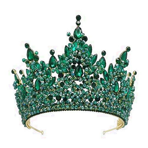 QXMYOO Large Tiaras and Crowns for Women Crystal Tall Pageant Crowns Rhinestone Royal Queen Headband Princess Quinceanera Headpieces for Wedding Birthday Prom Party Costume Cosplay
