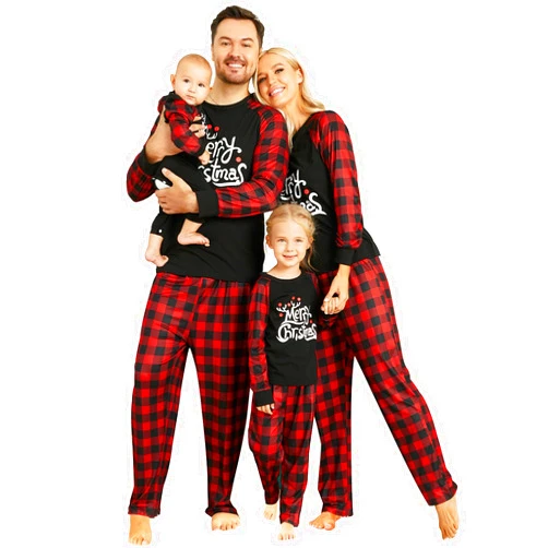 Mumetaz Family Christmas Pajamas Matching Sets Xmas Print Matching Family Christmas Pajamas Holiday Nightwear Jammies