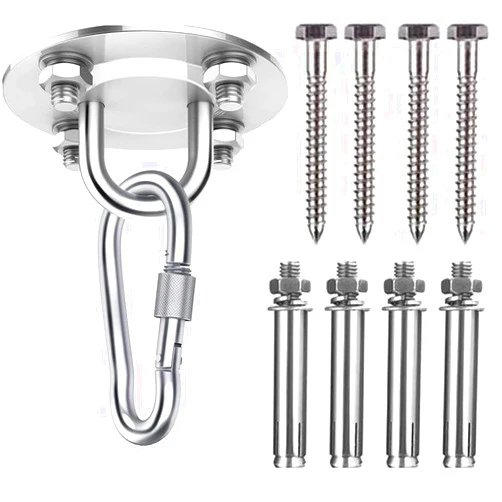Uouteo 10 Pieces Heavy Bag Hanger Wall Mount Bracket, Ceiling Anchor Punching Bag Mounts Holds up to 1000 LB Capacity Hammock Hanging Accessories for Punching Bag, Suspension Strap, Hanging Chair