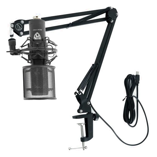 Rockville RCM PRO Studio/Recording Condenser Microphone w Samsung Capacitors Bundle with Audio Technica P11998 Boom Arm (2 Items)
