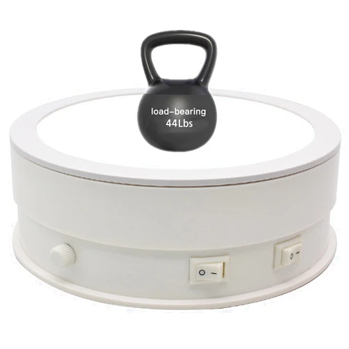 ANUU Motorized Rotating Display Stand, 11.8 Inches Electric Turntable, Revolving Base for 360 Degree Product Images or Jewelry, Collectible Display,White
