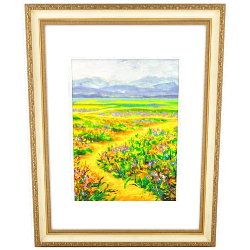Golden State Art, 16x20 Vintage Ornate Finish Photo Frame with White Mat for 11x14 Picture. Color: Gold-Cream