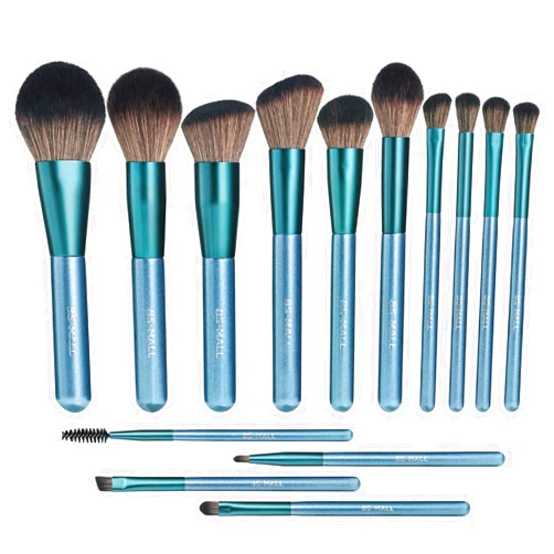 BS-MALL Makeup Brush Set 14Pcs Premium Synthetic Professional Makeup Brushes Foundation Powder Blending Concealer Eye shadows Blush Makeup Brush Kit Deep Starry Blue