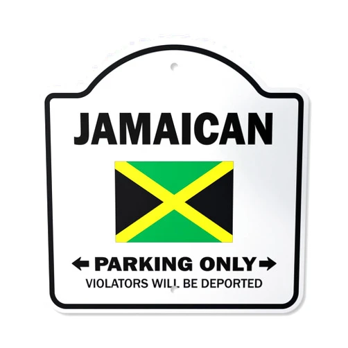 SignMission Parking for Jamaican Only 10” x 10” Sign | Indoor/Outdoor Plastic | SignMission Designer Jamaica Flag National Pride Love Novelty Gift Funny Joke Gag Road Garage