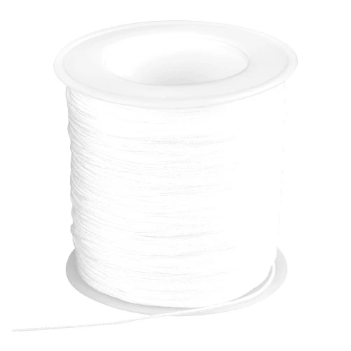 Mozeat Lens 110 Yard 0.8mm Nylon Cord White Nylon String White Bracelet String Wind Chime String Thread Macrame Twine Braided String Trim Cord for Necklaces, Jewelry Making, Beading, Macrame Craft, Blinds