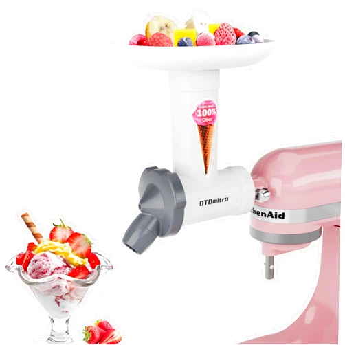 OTOmitra Dairy-Free Ice Cream Maker Attachment for KitchenAid Stand Mixer, Natural Fruit Desserts Maker, Frozen Yogurt Maker, Dishwasher-Safe Sorbet Maker, Frozen Fruit Soft Serve Maker by OTOmitra