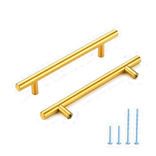 HOME EDIT Brushed Brass Cabinet Handles 5 Inch Hole Spacing Stainless Steel Drawer Pulls for Cabinets, Dresser, Bathroom 20 Pack