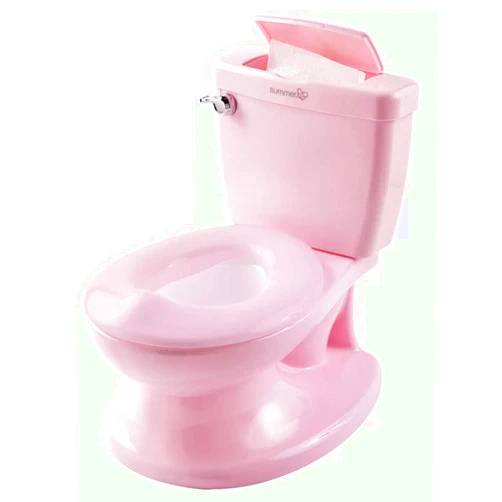 Summer Infant My Size Potty, Pink Realistic Potty Training Toilet Looks and Feels Like an Adult Toilet Easy to Empty and Clean, 1 Count (Pack of 1)