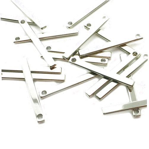 Mignon Supply 10 Pieces - 16K Silver Plated Vertical Stamping Blank Bar Ready to Stamp Jewelry Supply Craft Supplies Mignon and Mignon 1.25