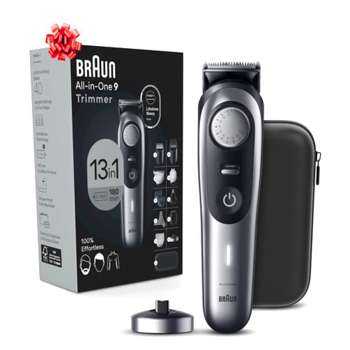 Braun All-in-One Style Kit Series 9 9440, Shaving Kit with 13-in-1 Trimmer for Beard, Body, Manscaping, Hair Clippers & More, Holiday Gifts for Men