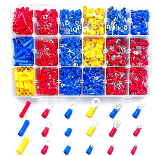 Sopoby 1200PCS Electrical Connector Kit-Sopoby Automotive Insulated CrimpTerminals Connectors for Wiring Mixed Ring Fork Spade Butt Connector Set
