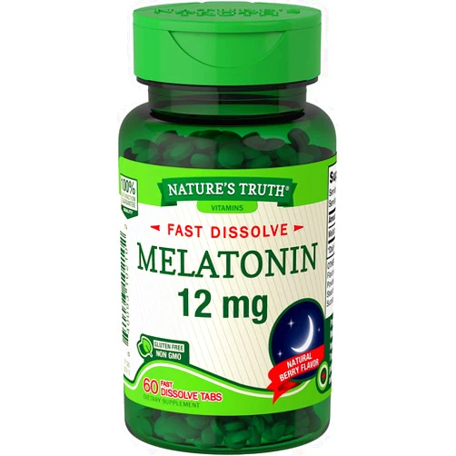 Nature's Truth Melatonin 12 mg, Natural Berry Flavor, 60 Count, Multi