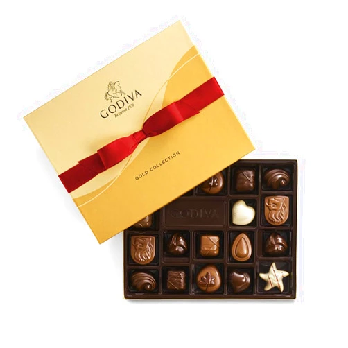 Godiva Chocolatier Chocolate Gift Box with Red Ribbon - 18 pc Assorted Milk, White and Dark Chocolates - Elegant Candy Box Treat for Women or Men, Easter Candy