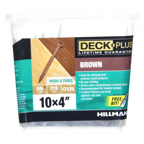 VNOOK Deck Plus Wood Screws, Brown Exterior Screws, 4