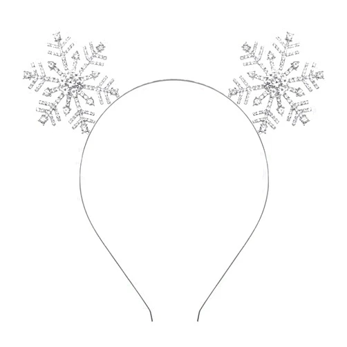 Wobeny Christmas Headbands for Women Girls - Rhinestone Snowflake Headband Tiara Hairbands Xmas Crown Hair Hoop Headpiece for Holiday Party Decorations