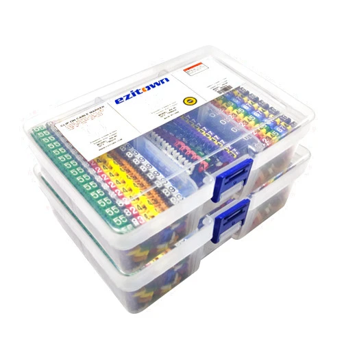 Ezitown 0-9 Coded Cable Marker KN20 KN40 KN60 Clip Cable Idents Type Material POM Popular Wire Cable Marker Set diameter 3.0~10mm（2200 Pieces in plastic box）
