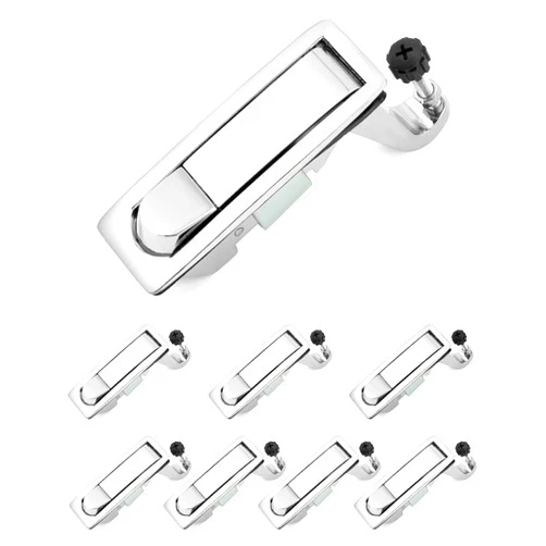 QWORK 8PCS Compression Latch Lock Trigger Latch Lock, Zinc Alloy Adjustable Lever Hand Operated Compression Latch Flush Silvers for Electrical Enclosures and Boats