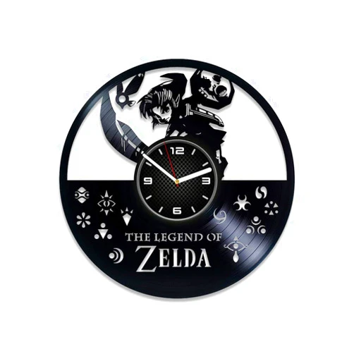 DecorStudioUA Gift for Gamer Vinyl Clock Link Vinyl Record Wall Clock The Legend Gift Wall Clock Vintage Birthday Gift The Legend of Link Clock