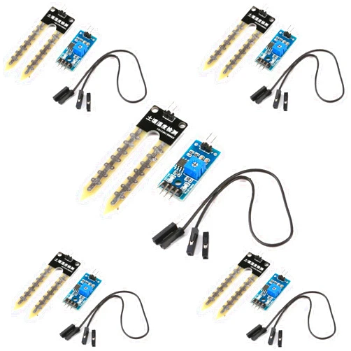 JESSINIE 5pcs Soil Moisture Sensor LM393, DIY 3.3V-5V Hygrometer Module for Arduino Automatic Watering System Robot Smart car