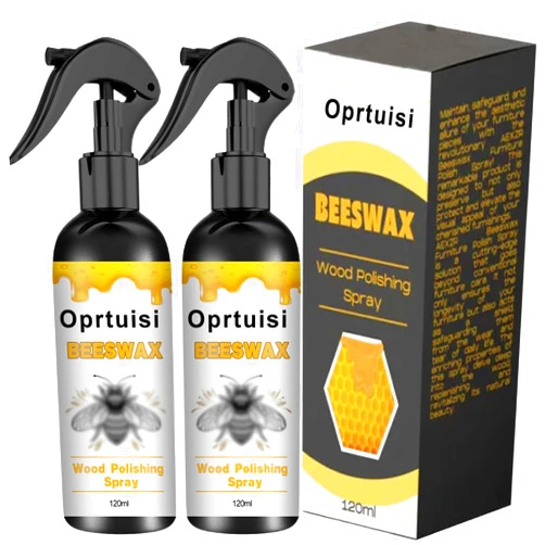 Oprtuisi Natural Beeswax Furniture Polish Spray, Wood Cleaner and Polish, 2-Pack