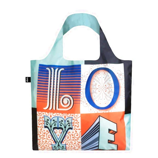 LOQI Artist Martina Flor Reusable Grocery Bag, One Size, Love