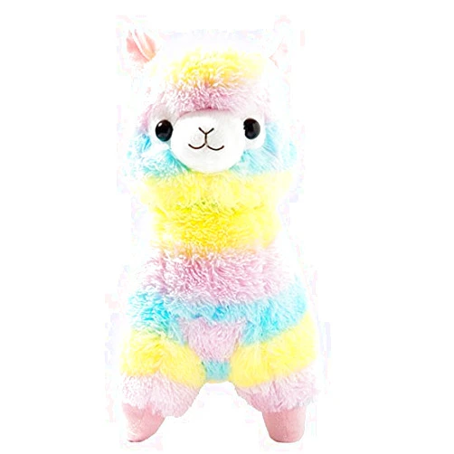 AngelGift Cuddly Llama Rainbow Alpaca Doll 7