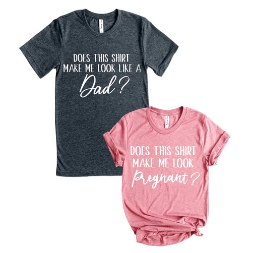 Teeny Fox Funny Pregnancy Announcement T Shirt Mom Dad Mama Maternity Saying Couple Pregnant Matching Shirts